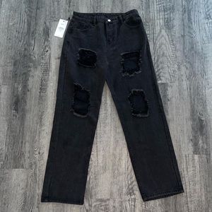 black baggy jeans